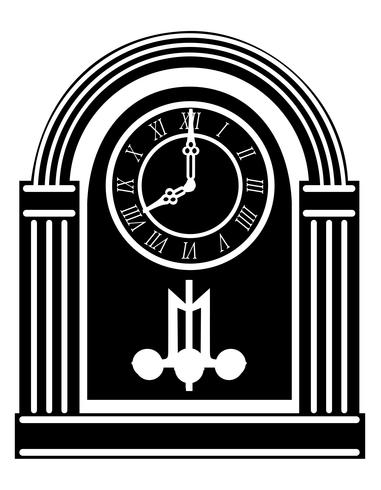 horloge vieux rétro icône vintage vector stock illustration contour noir silhouette