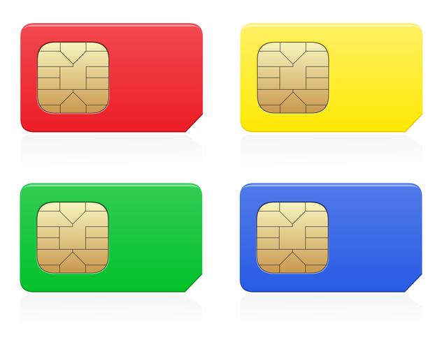 illustration vectorielle de sim carte couleur vecteur