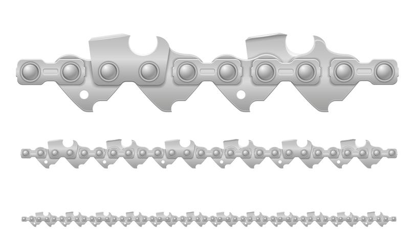 métal de chaîne de tronçonneuse et illustration vectorielle aiguisé vecteur