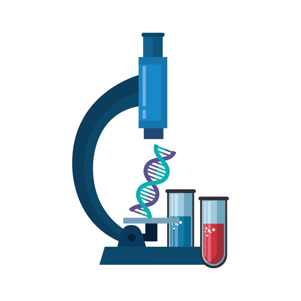 laboratoire de microscope avec test d'adn et de tubes vecteur