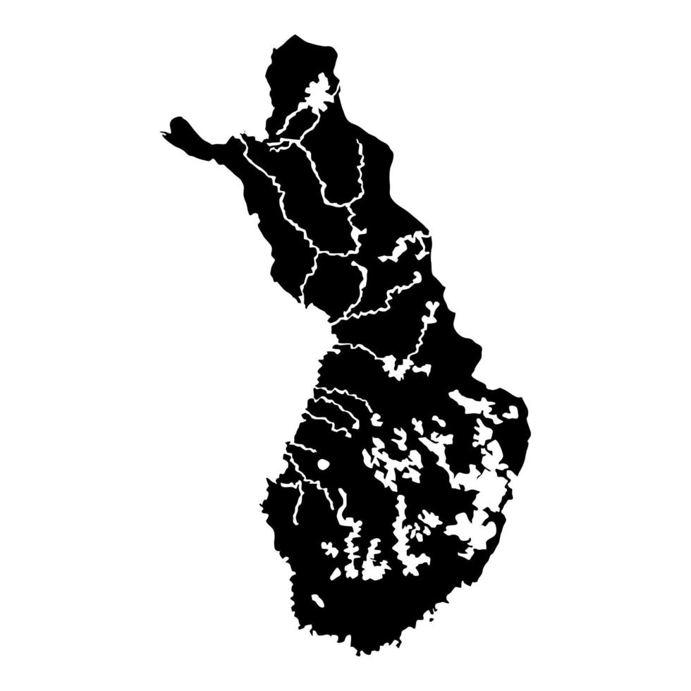 carte de la finlande icône illustration vectorielle de couleur noire image de style plat vecteur