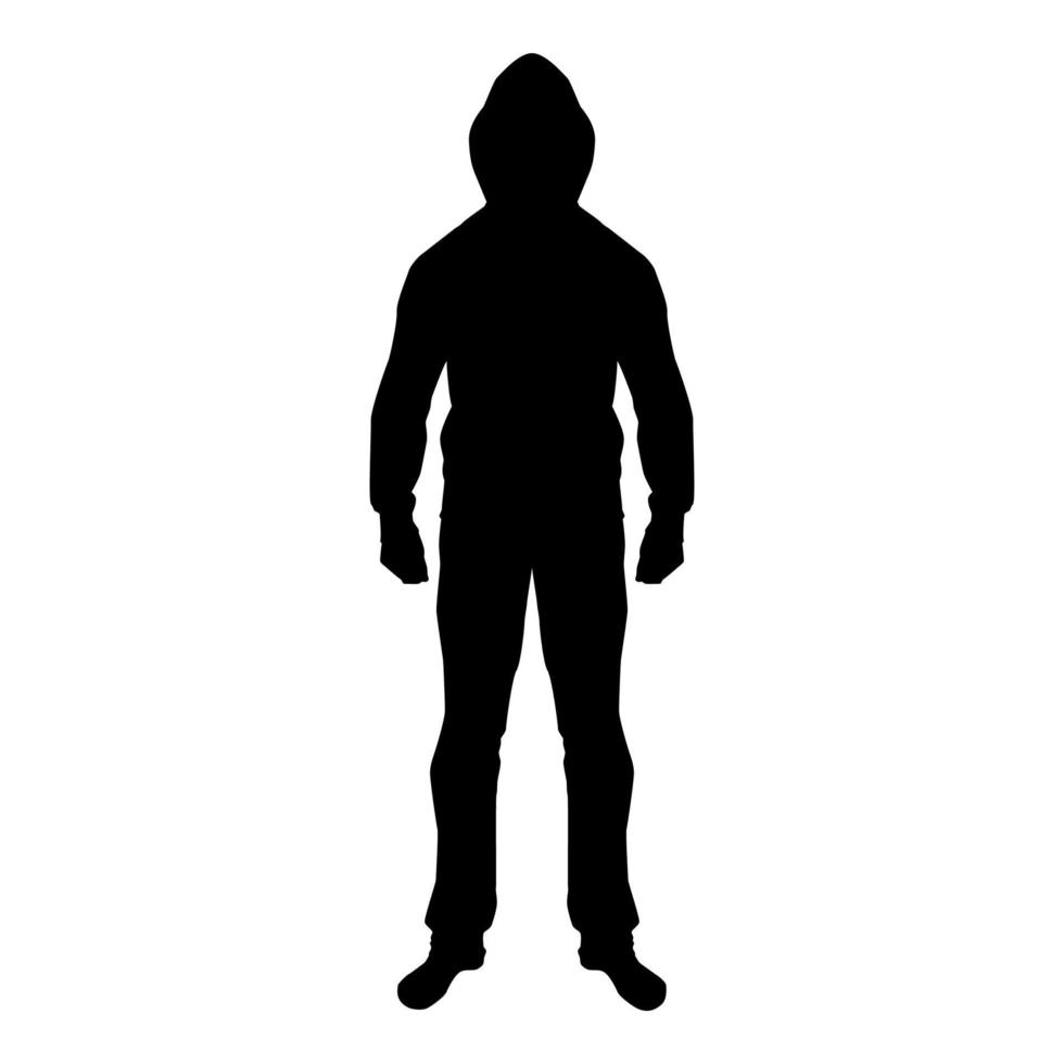 homme dans le capot concept danger silhouette avant vecteur