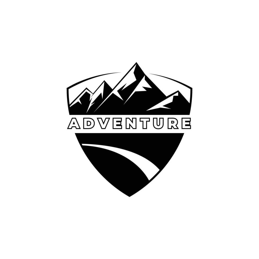 conception d'illustration vectorielle de logo d'aventure de montagne, logo extérieur vecteur