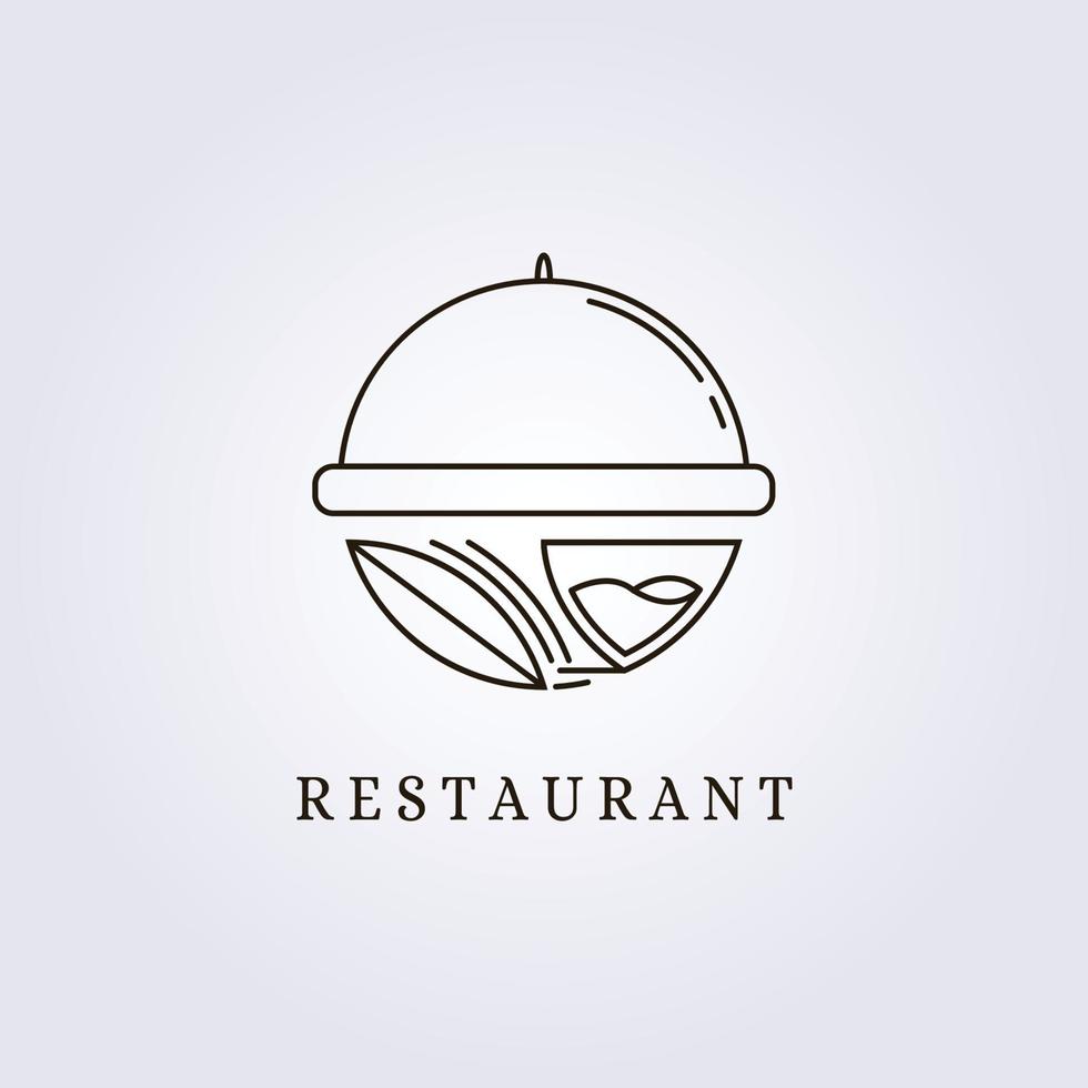 création élégante ligne restaurant gâteau dessert bar logo conception d'illustration vectorielle vecteur