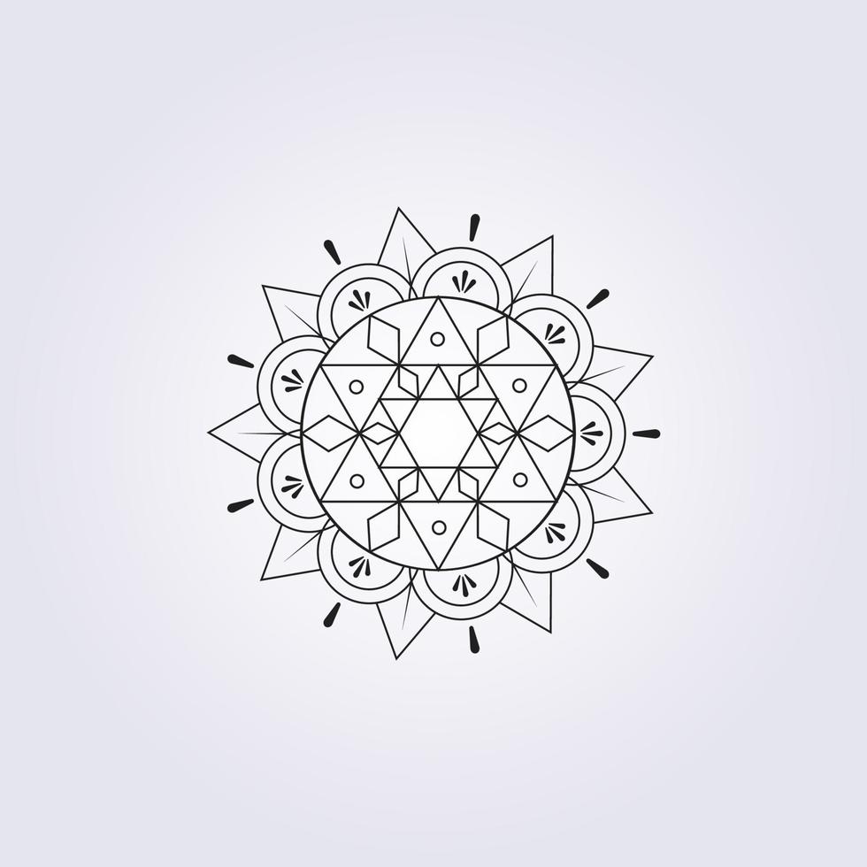 résumé, de, mandala, illustration, icône, vecteur, revêtir art, graphique, conception, contenir, triangle, fleur, croissance, et, graine vecteur