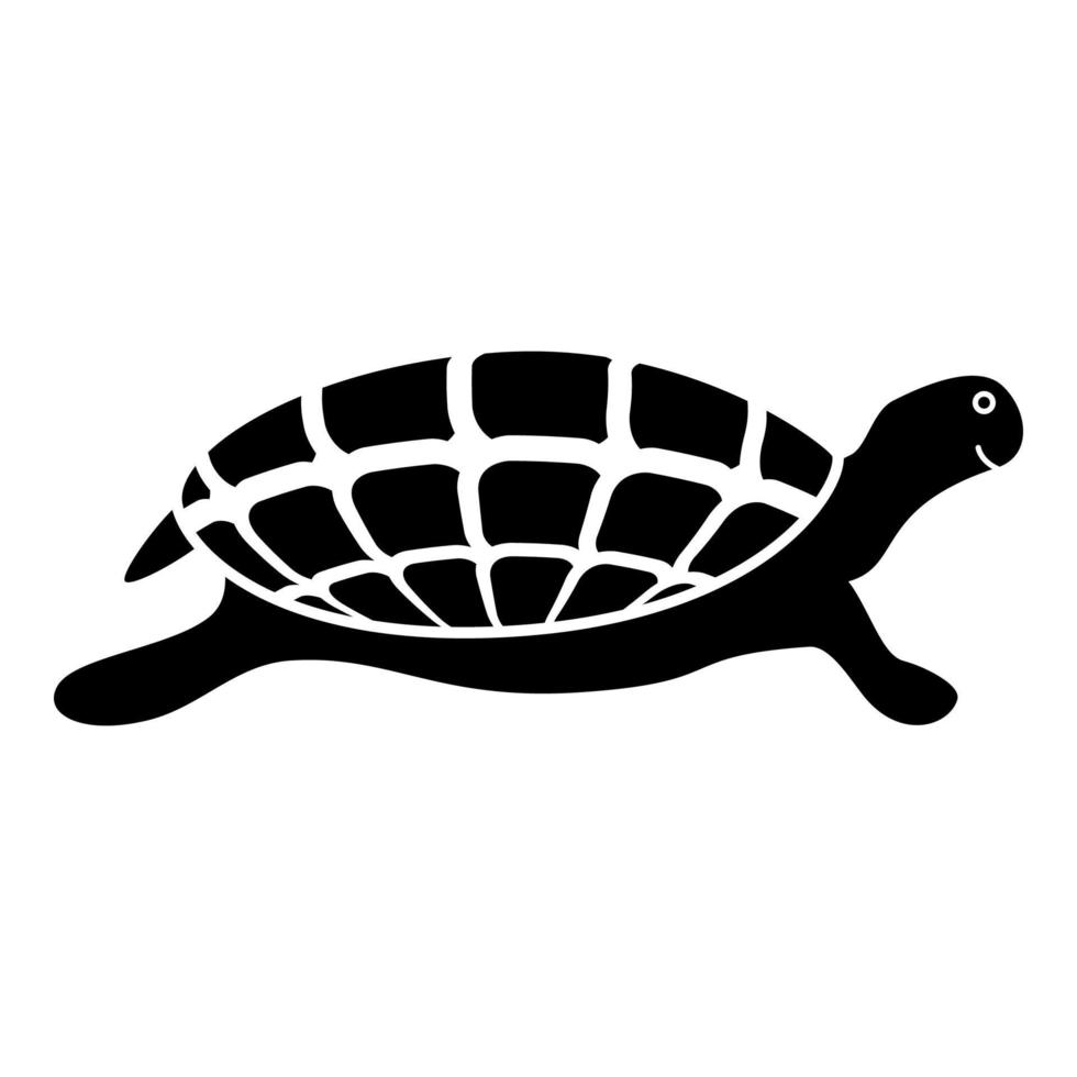 icône de tortue tortue illustration de couleur noire vecteur