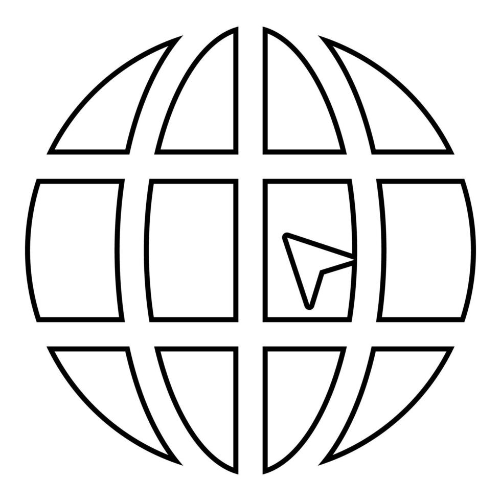 monde avec flèche monde cliquez sur l'icône du site web concept vecteur
