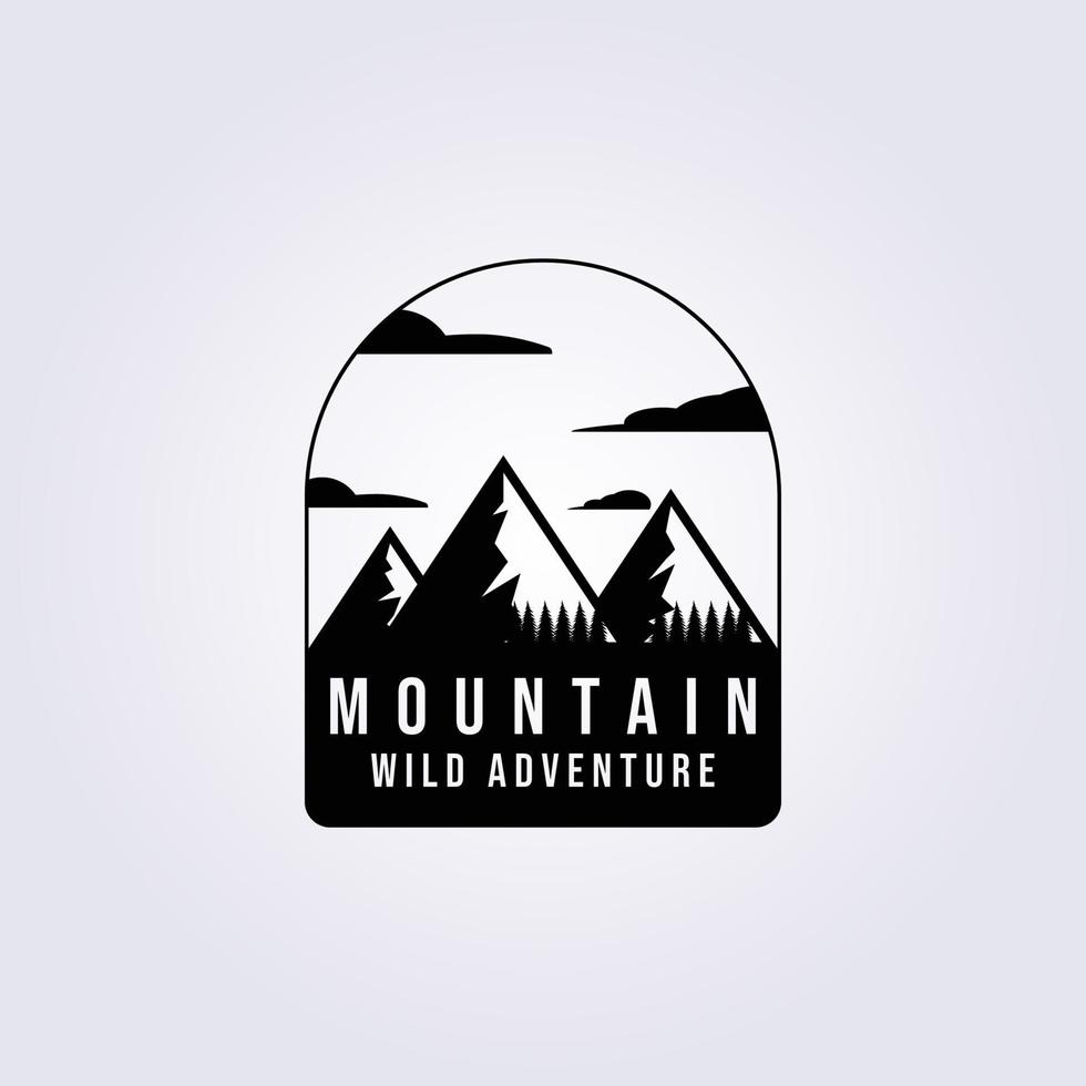 conception d'illustration vectorielle de logo de pin de montagne, logo d'option vintage vecteur