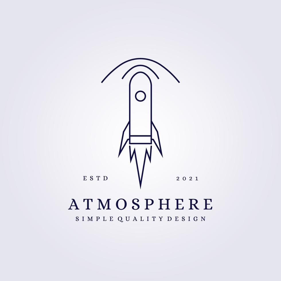 atmosphère logo fusée dessin au trait vecteur illustration simple conception