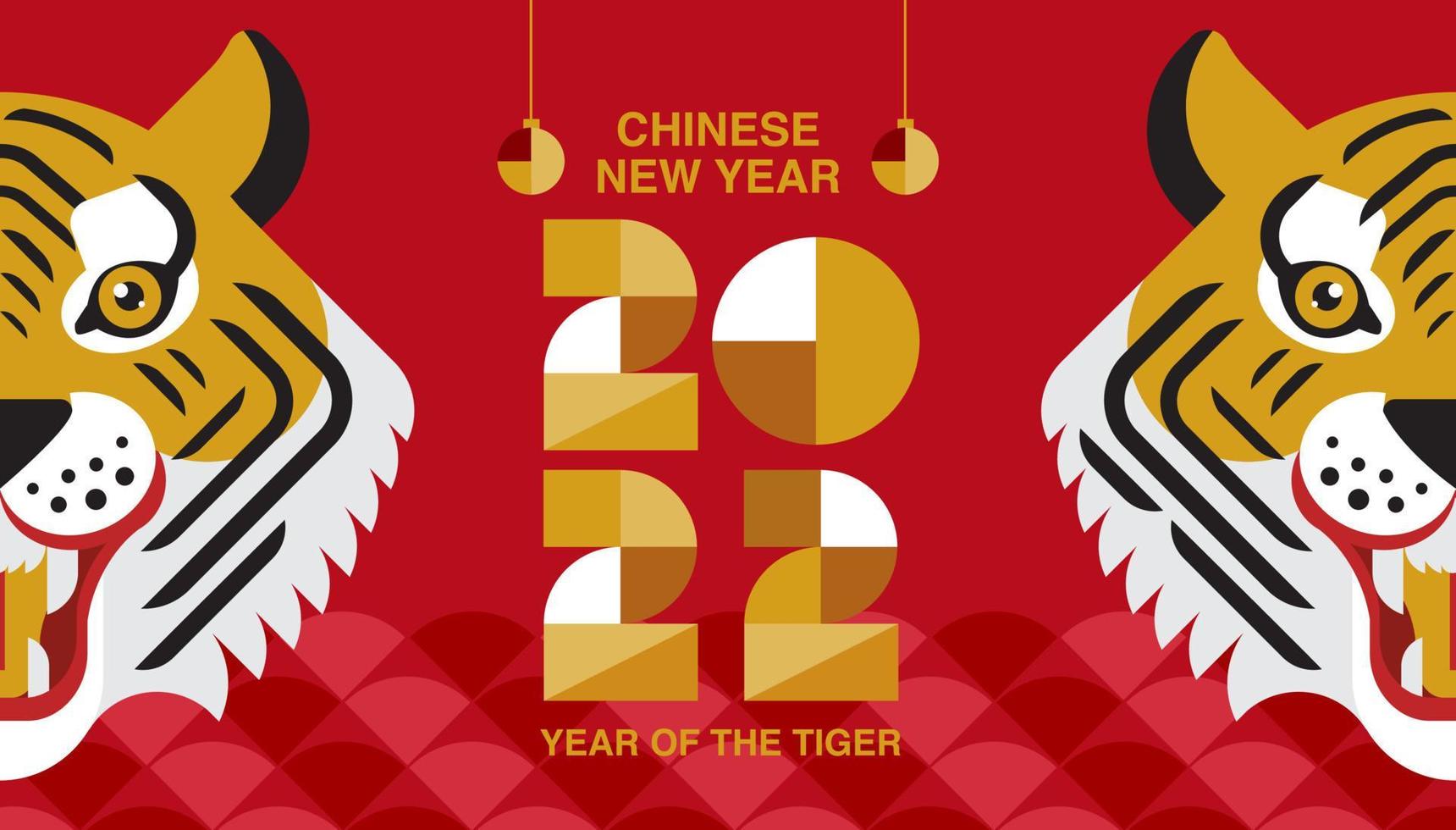 bonne année, nouvel an chinois, 2022, année du tigre, personnage de dessin animé, tigre royal vecteur