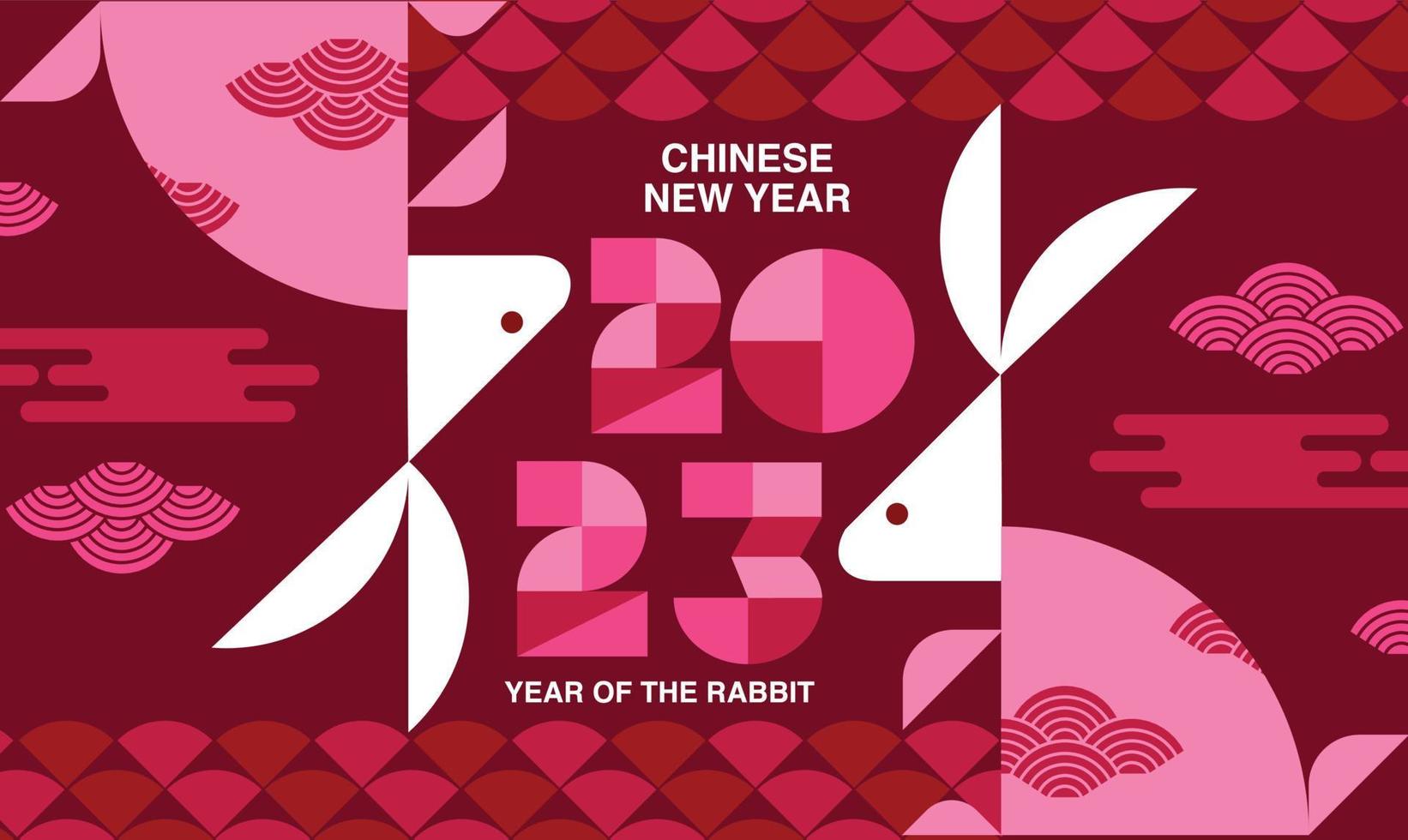 bonne année, nouvel an chinois 2023, année du lapin, chinois traditionnel. vecteur