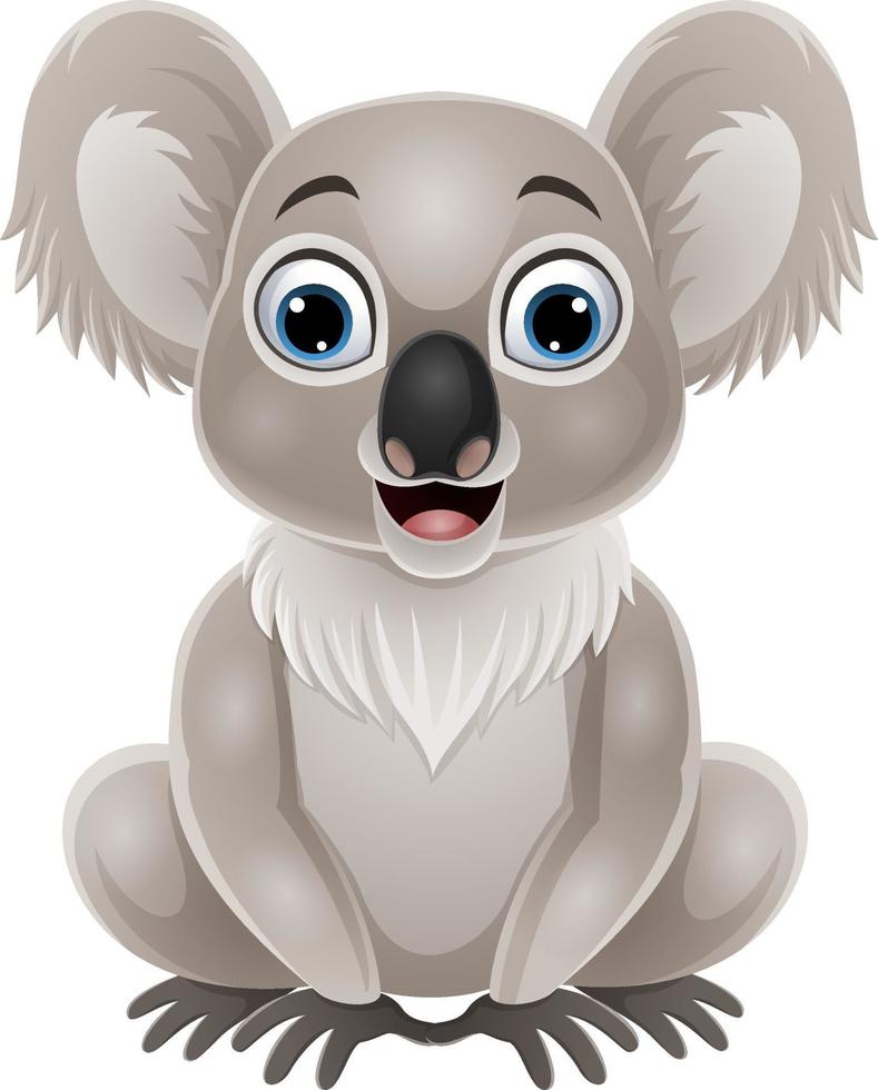 dessin animé mignon bébé koala assis vecteur