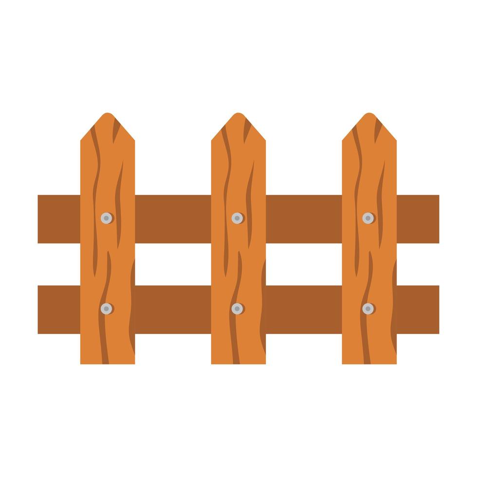icône de clôture en bois sur fond blanc vecteur