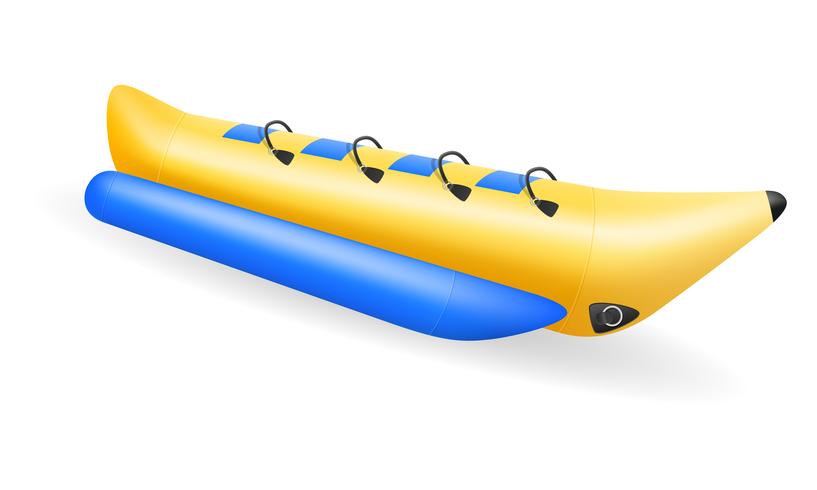 bateau pneumatique banane pour illustration vectorielle d&#39;amusement de l&#39;eau vecteur