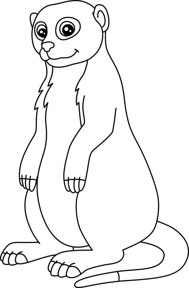 coloriage de suricate isolé pour les enfants vecteur