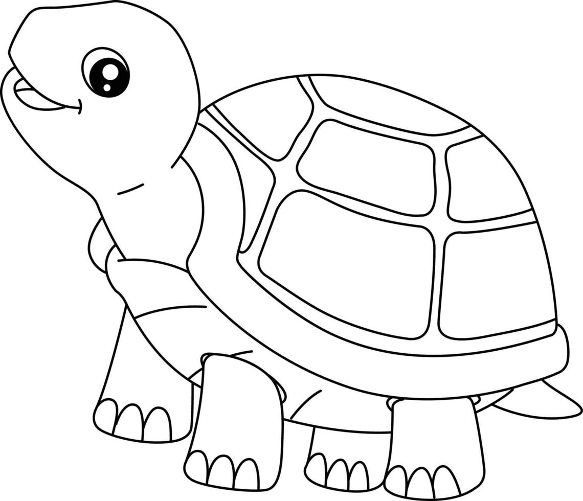 coloriage de tortue pour les enfants isolés vecteur