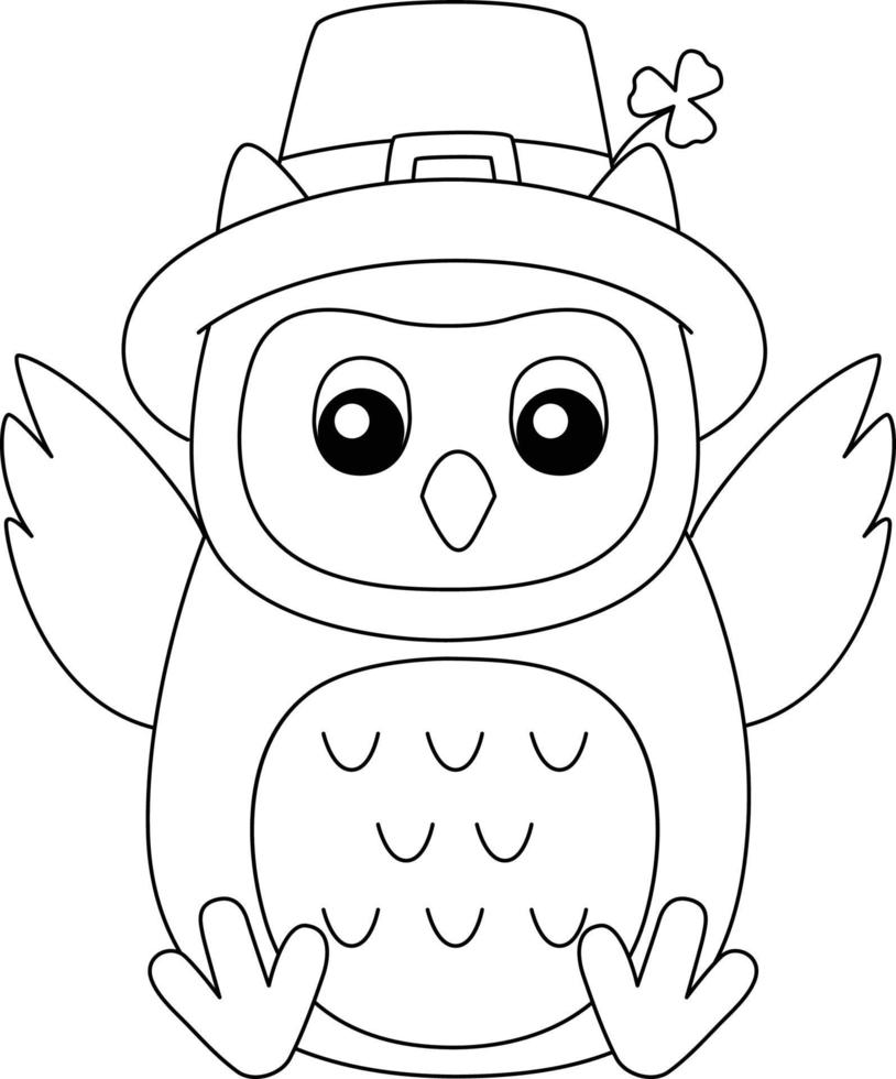 st. page de coloriage hibou patrick pour les enfants vecteur