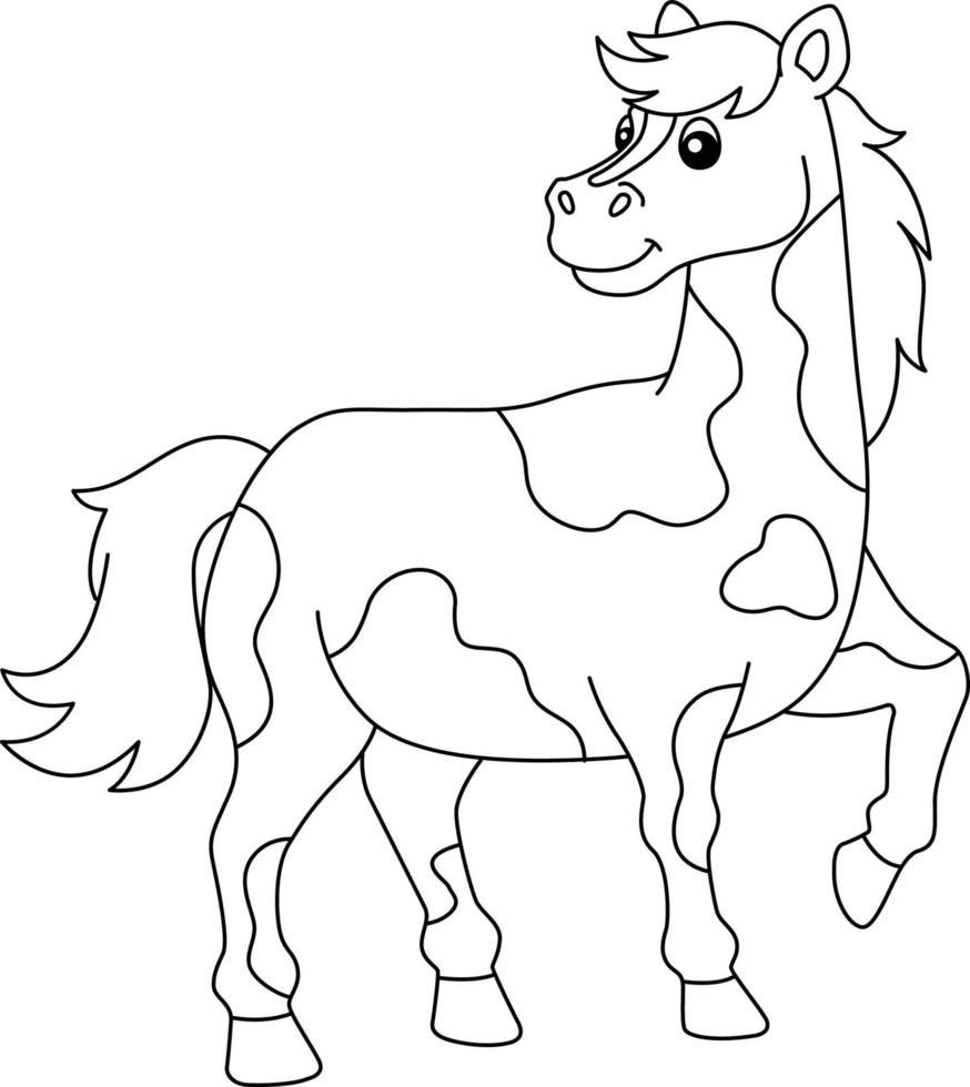 cheval, coloriage, page, isolé, pour, gosses vecteur