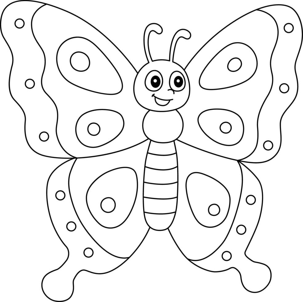 Coloriage papillon isolé pour les enfants vecteur