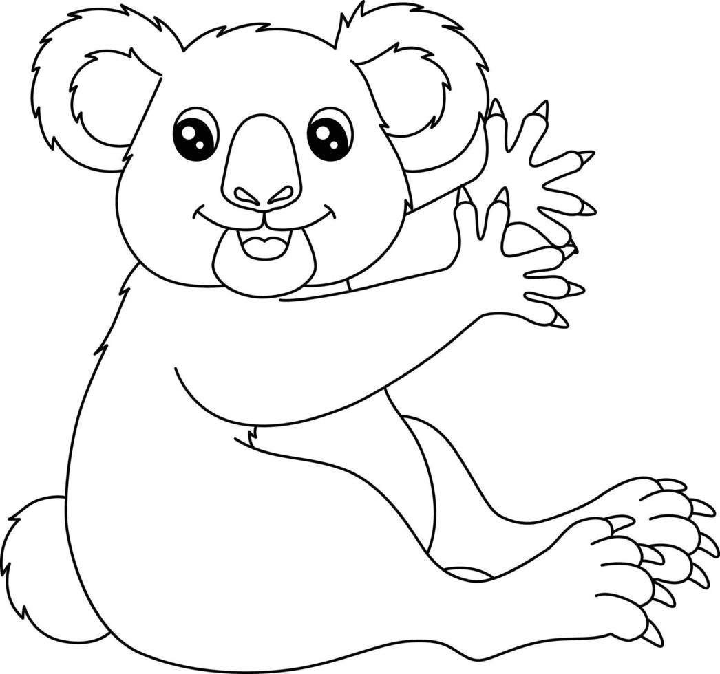 coloriage de koala isolé pour les enfants vecteur