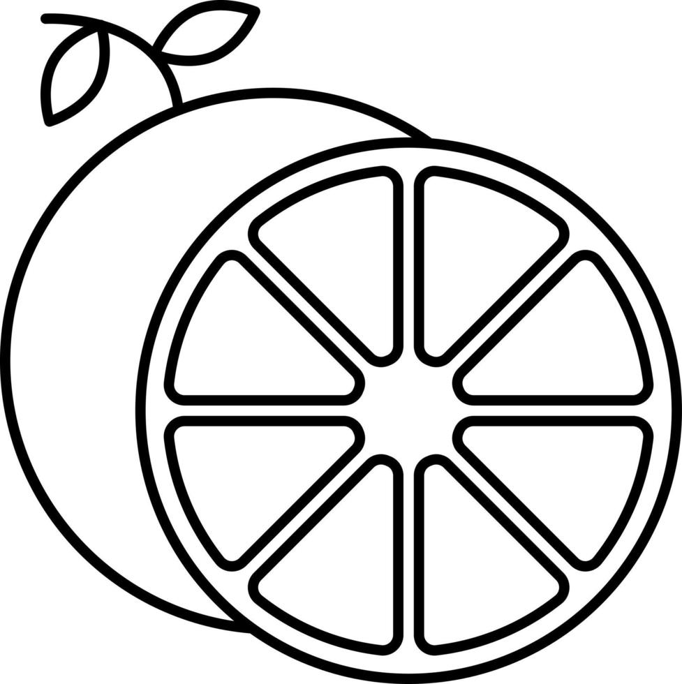 icône de contour de pamplemousse vecteur de fruits