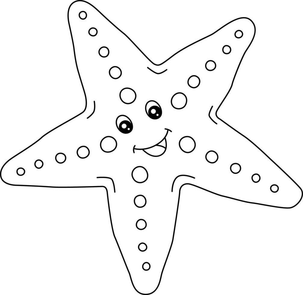 Coloriage étoile de mer isolé pour les enfants vecteur