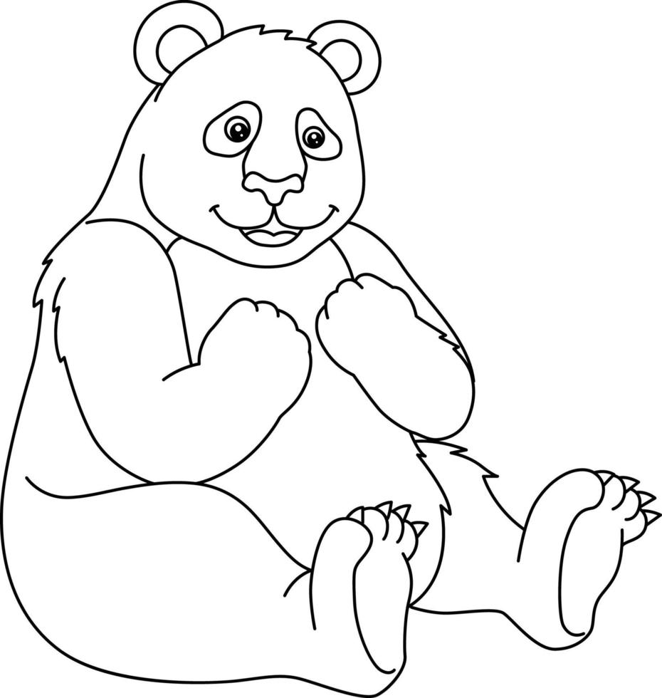 coloriage de panda isolé pour les enfants vecteur