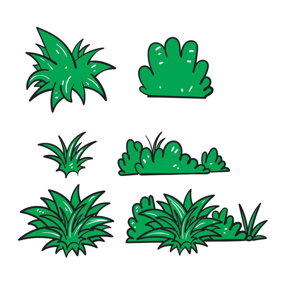 vecteur d'illustration d'herbe doodle dessiné à la main isolé