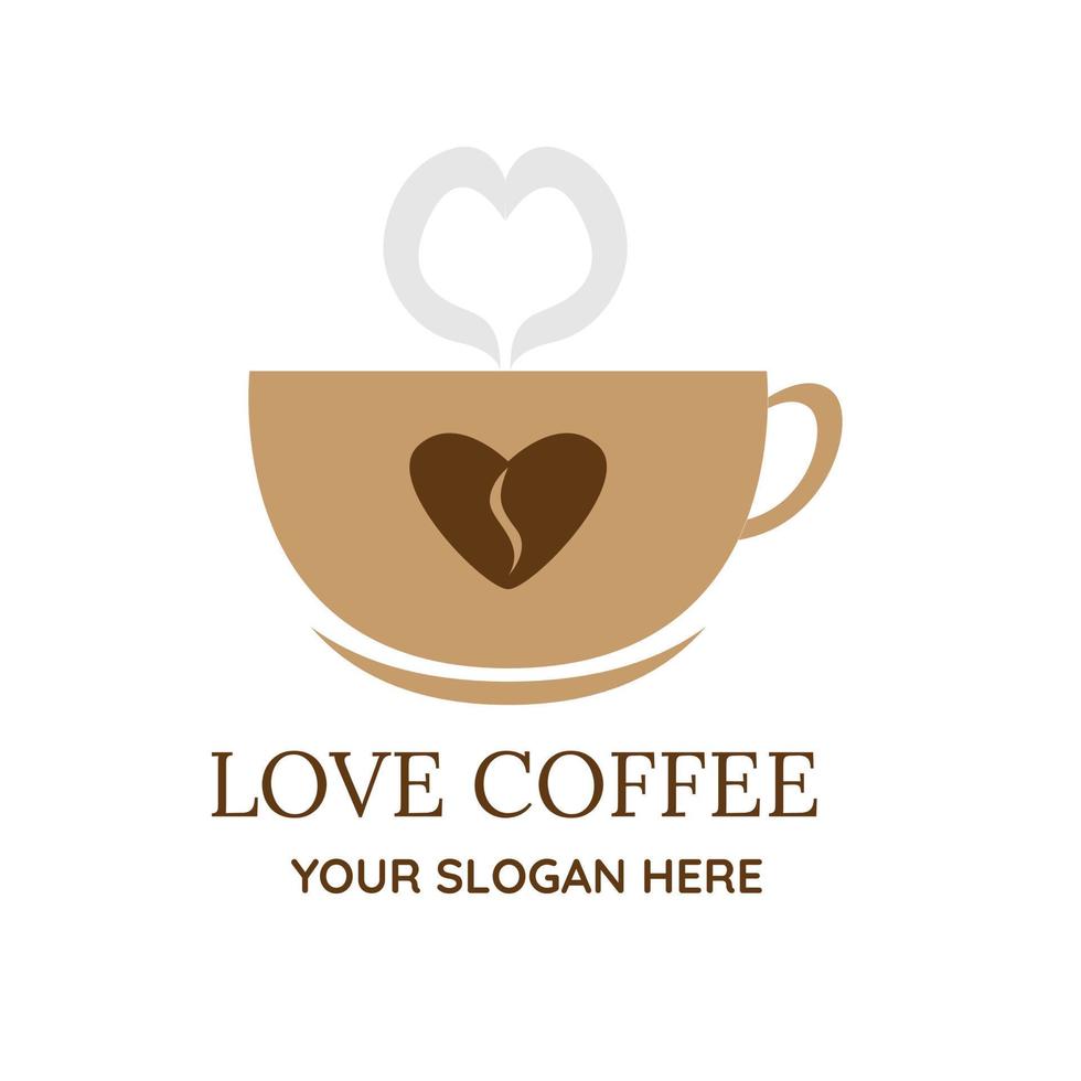 conception vectorielle d'illustration du modèle de logo de café pour entreprise ou entreprise. aime le café vecteur
