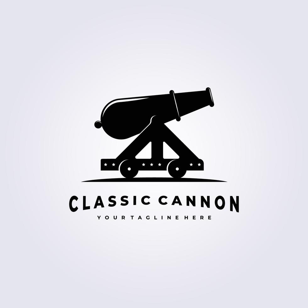 vieux canon lourd artillerie logo vector illustration design icône symbole