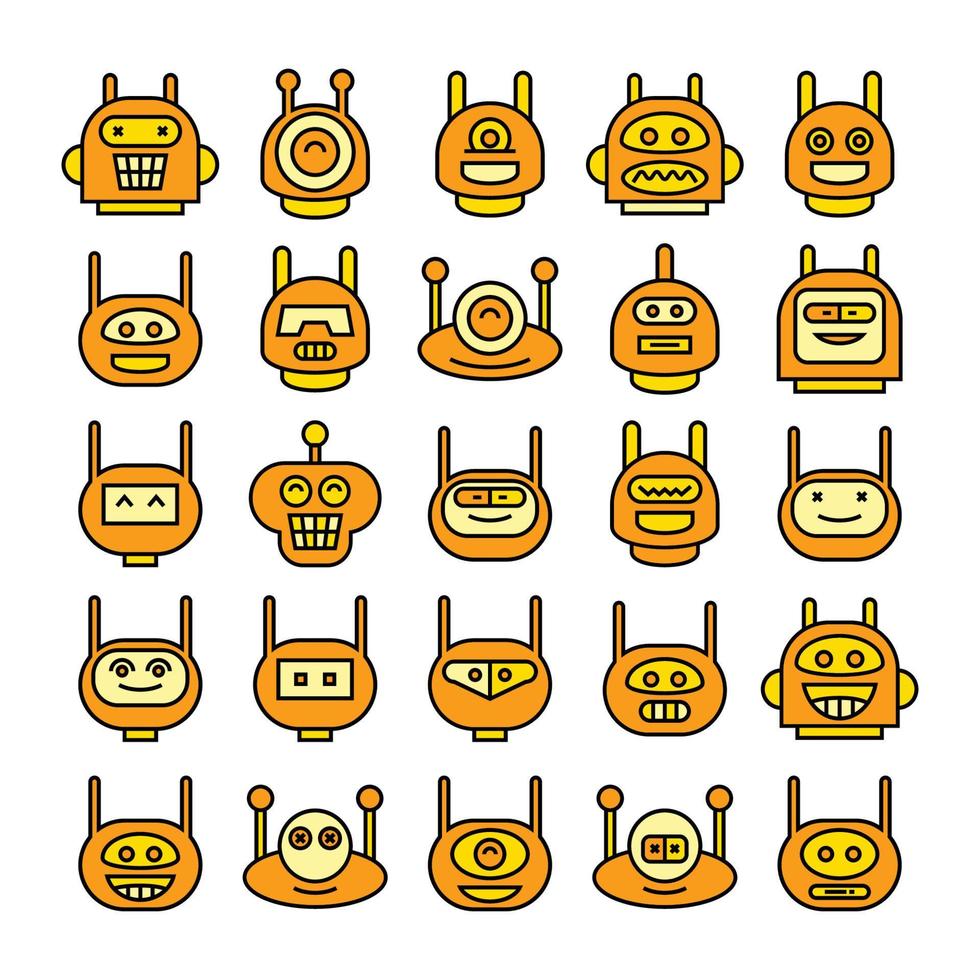 ensemble d'avatars de robots vecteur