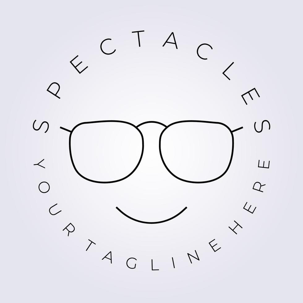 beau beau spectacle mode logo vecteur icône symbole signe étiquette illustration conception dessin au trait lunettes logo