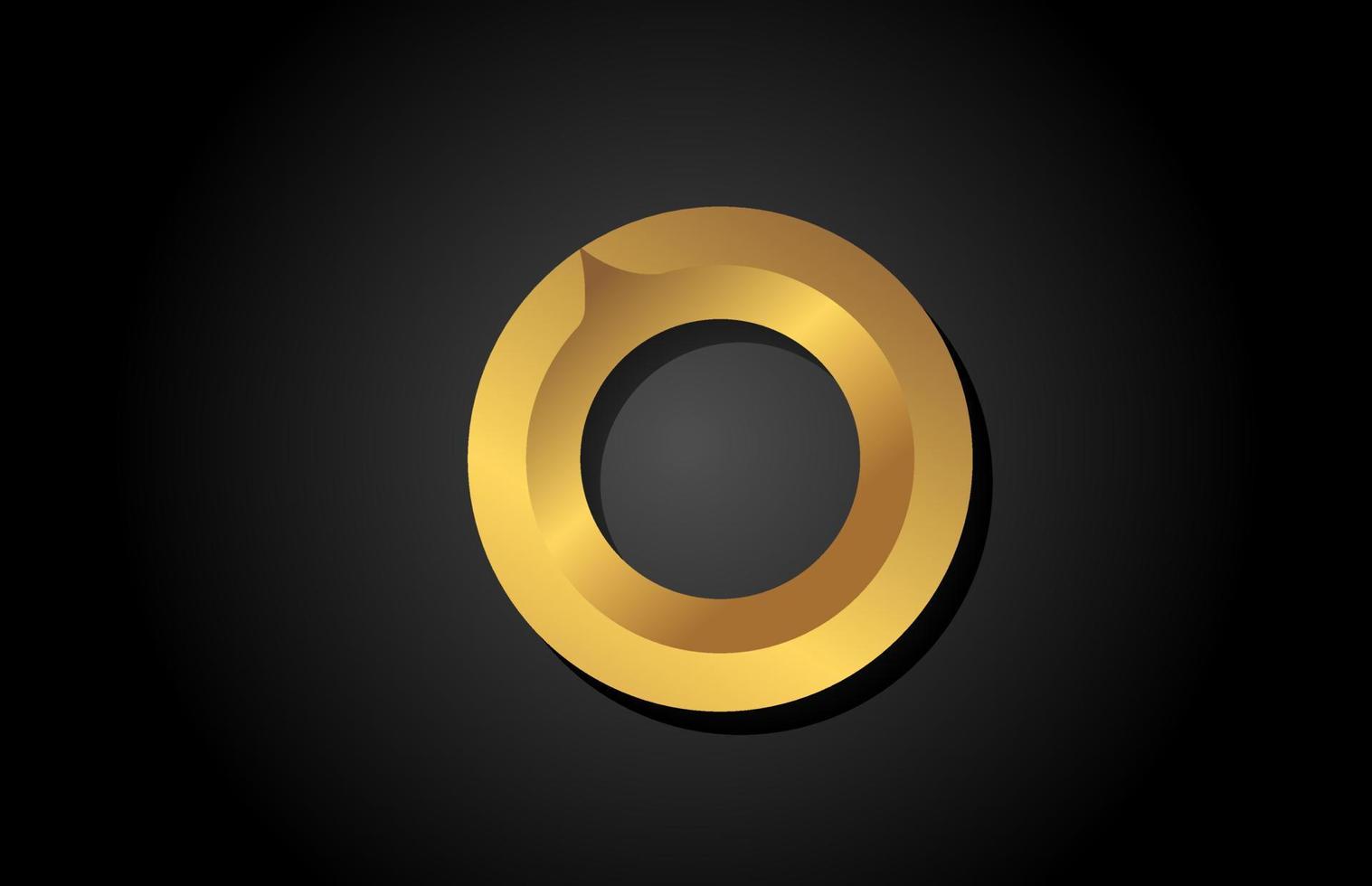 conception d'icône de logo de lettre d'alphabet d'or d'or o. modèle d'entreprise pour les entreprises de luxe vecteur