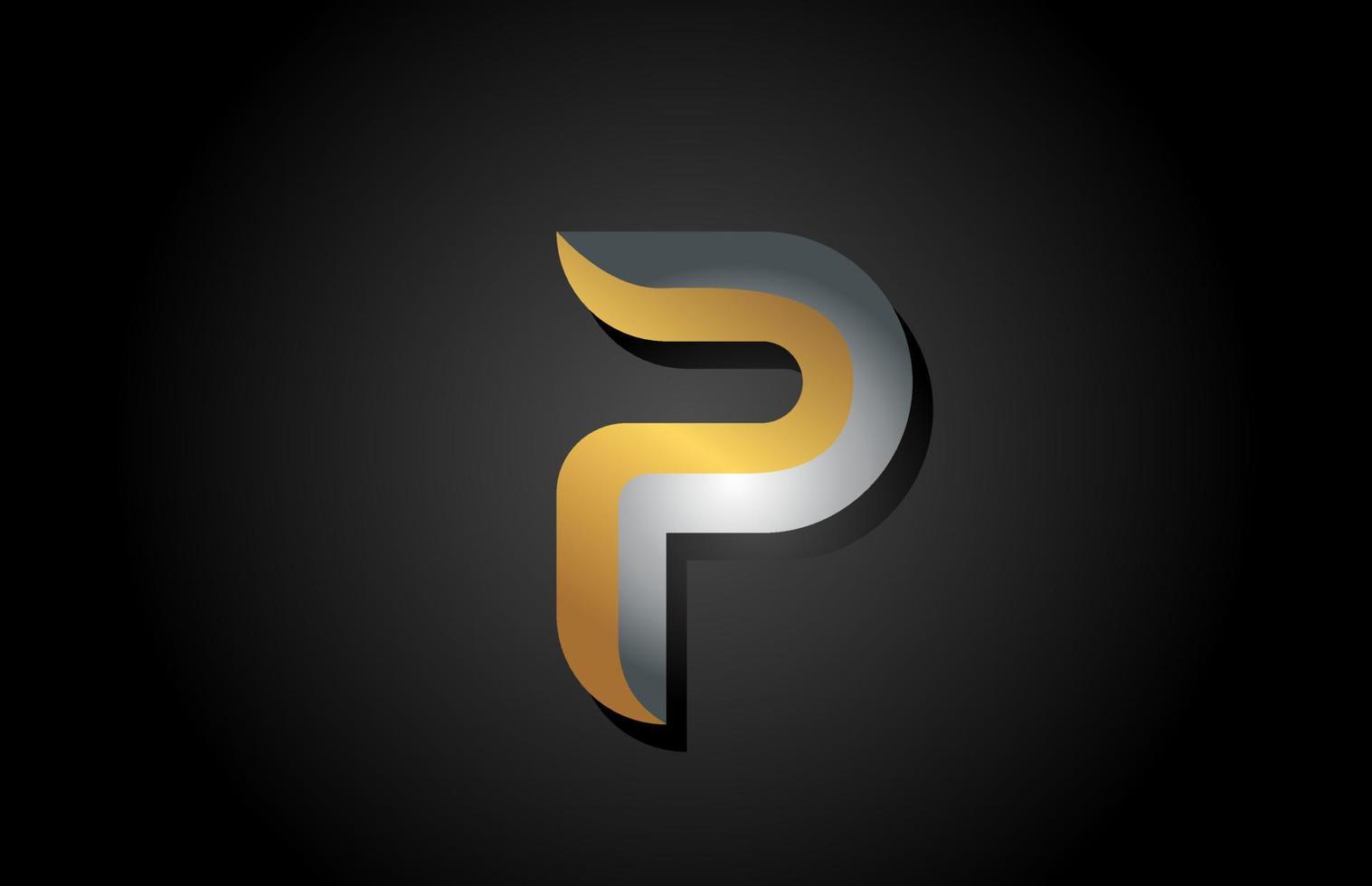 p icône du logo lettre alphabet. design créatif pour entreprise et entreprise vecteur