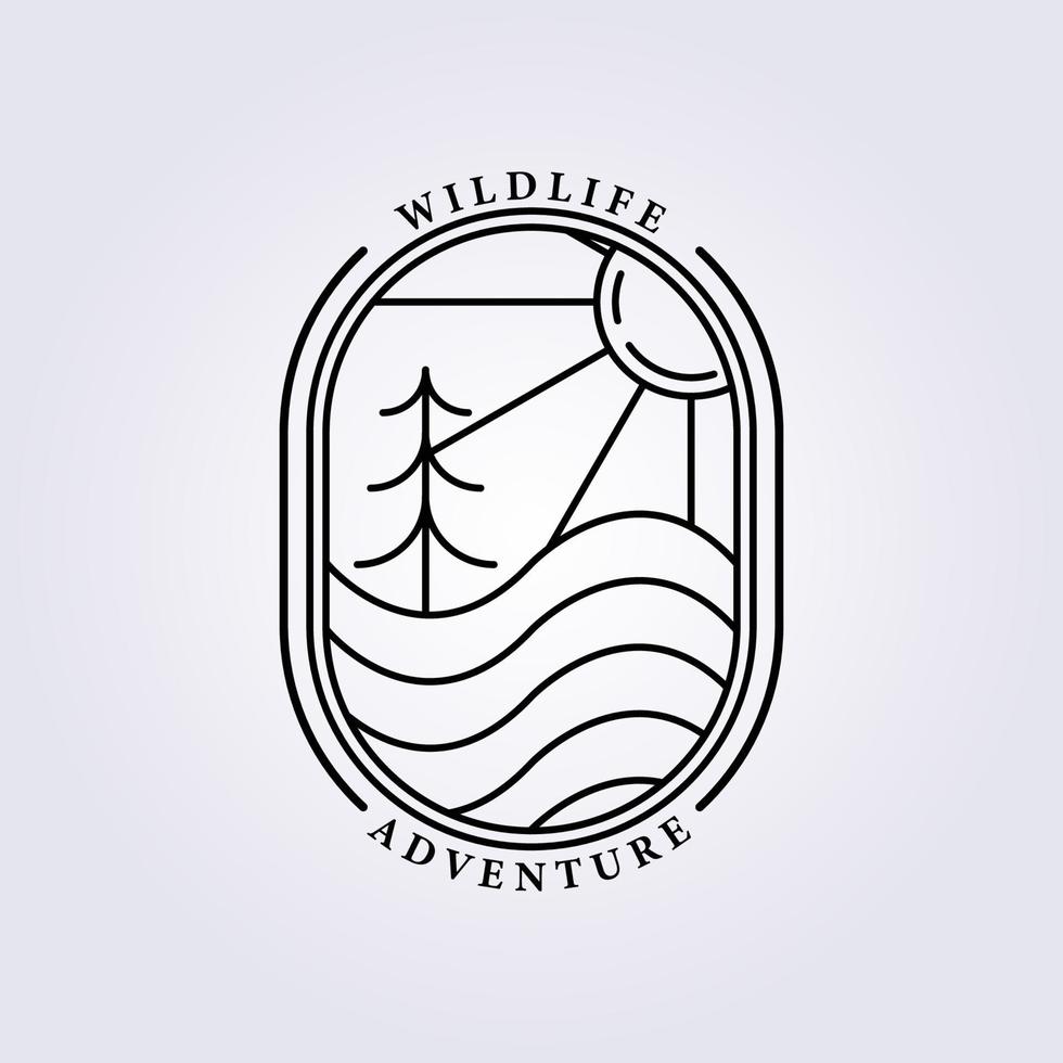 nature aventure faune plein air logo icône symbole vecteur illustration designe imprimer t-shirt sérigraphie autocollant dessin au trait