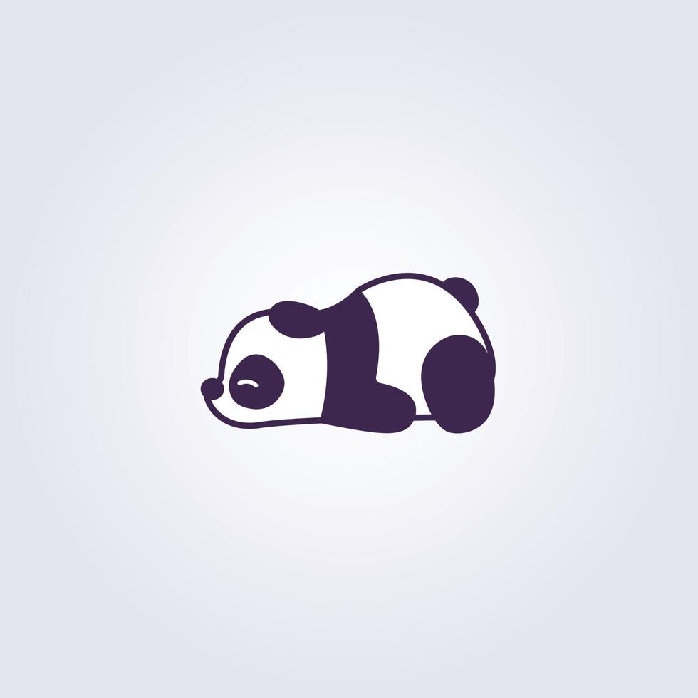 illustration de panda paresseux mignon, icône, logo, symbole, graphique de conception de vecteur pour le textile de casquette de t-shirt de vêtements d'impression