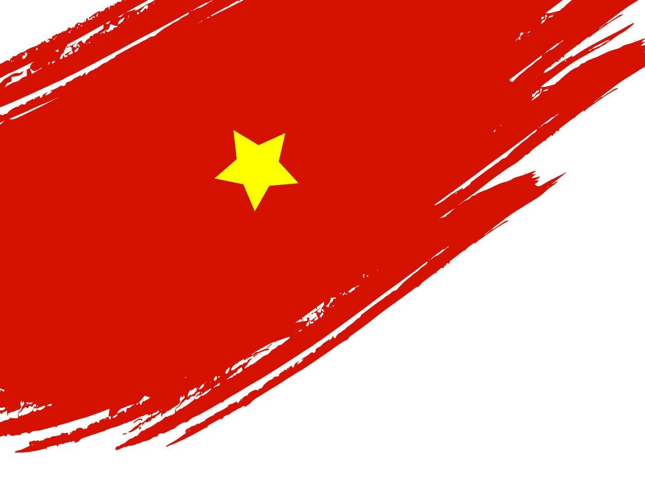 vietnam asiatique pays drapeau vecteur fond icône aquarelle brosse sèche encre texture illustration fête de l'indépendance célébration bannière