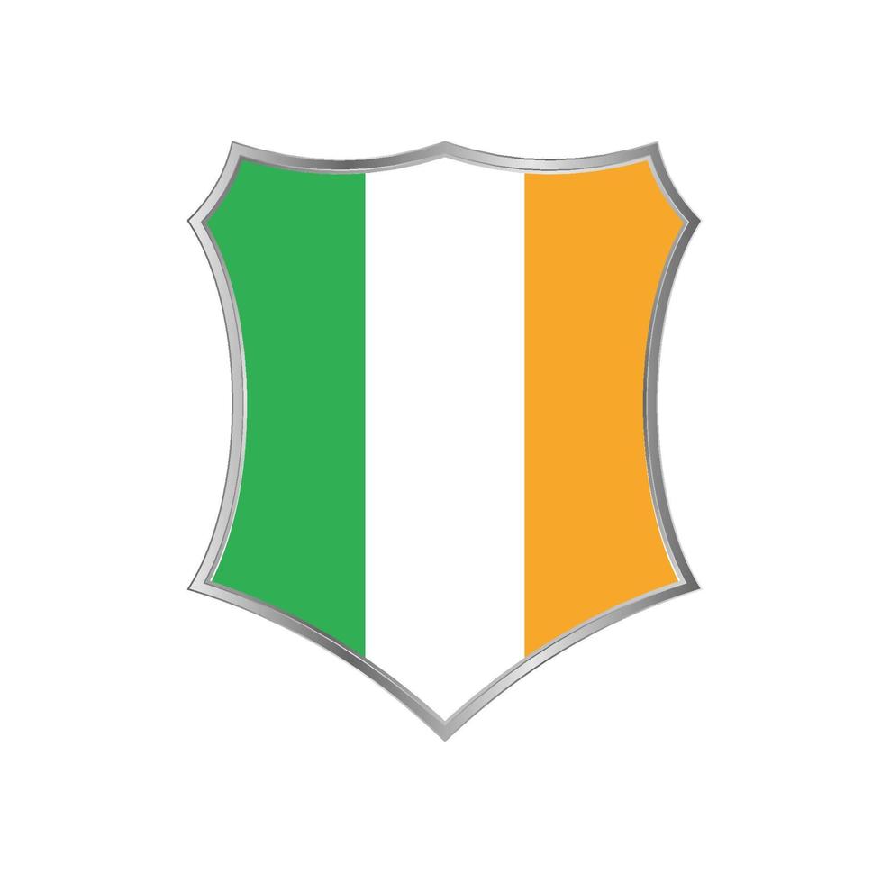 drapeau de l'irlande avec cadre en argent vecteur