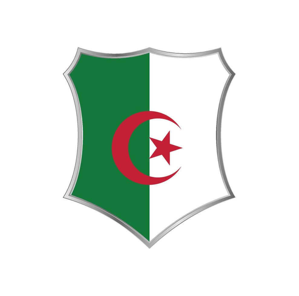 drapeau de l'algérie avec cadre en argent vecteur