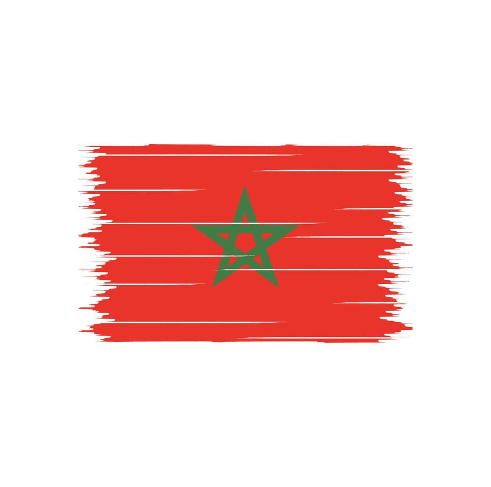 pinceau drapeau maroc vecteur