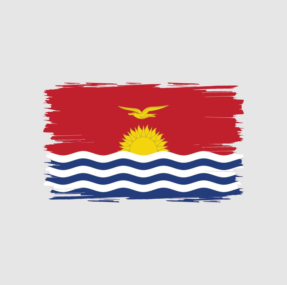 drapeau de kiribati avec style pinceau aquarelle vecteur