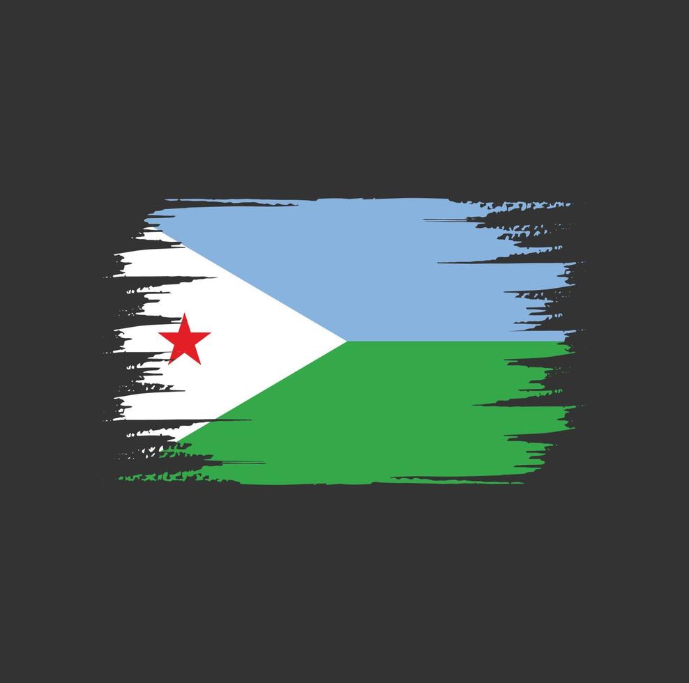 brosse drapeau djibouti vecteur