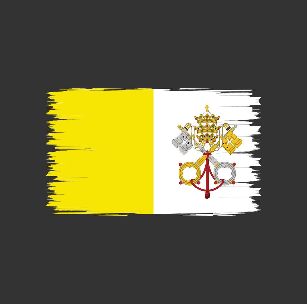 drapeau du vatican avec vecteur de style pinceau