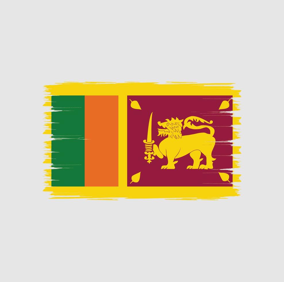 drapeau du sri lanka avec vecteur de style pinceau