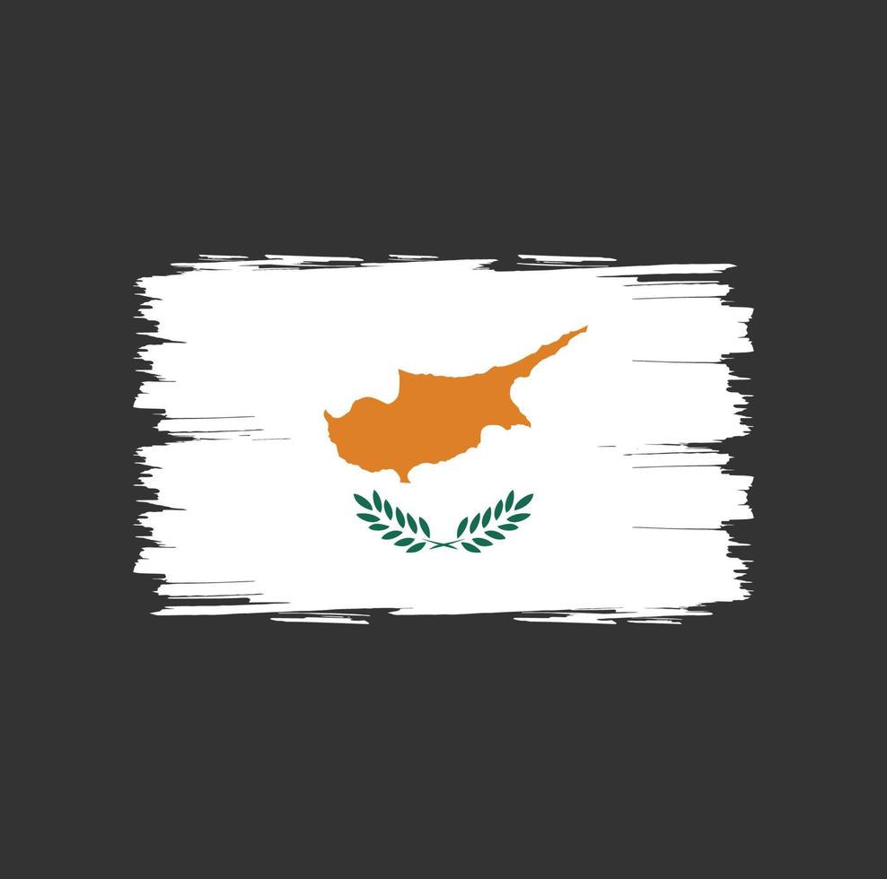 drapeau de chypre avec style pinceau aquarelle vecteur