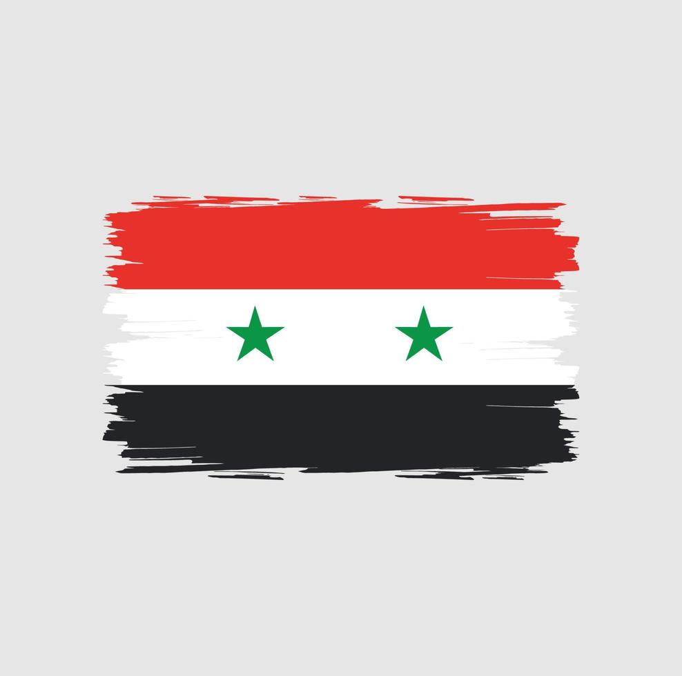 drapeau de la syrie avec style pinceau aquarelle vecteur