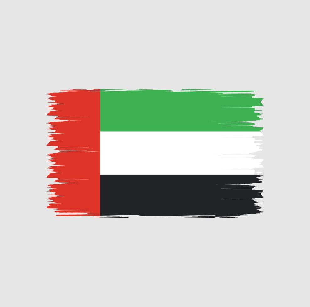 drapeau des émirats arabes unis avec vecteur de style pinceau aquarelle