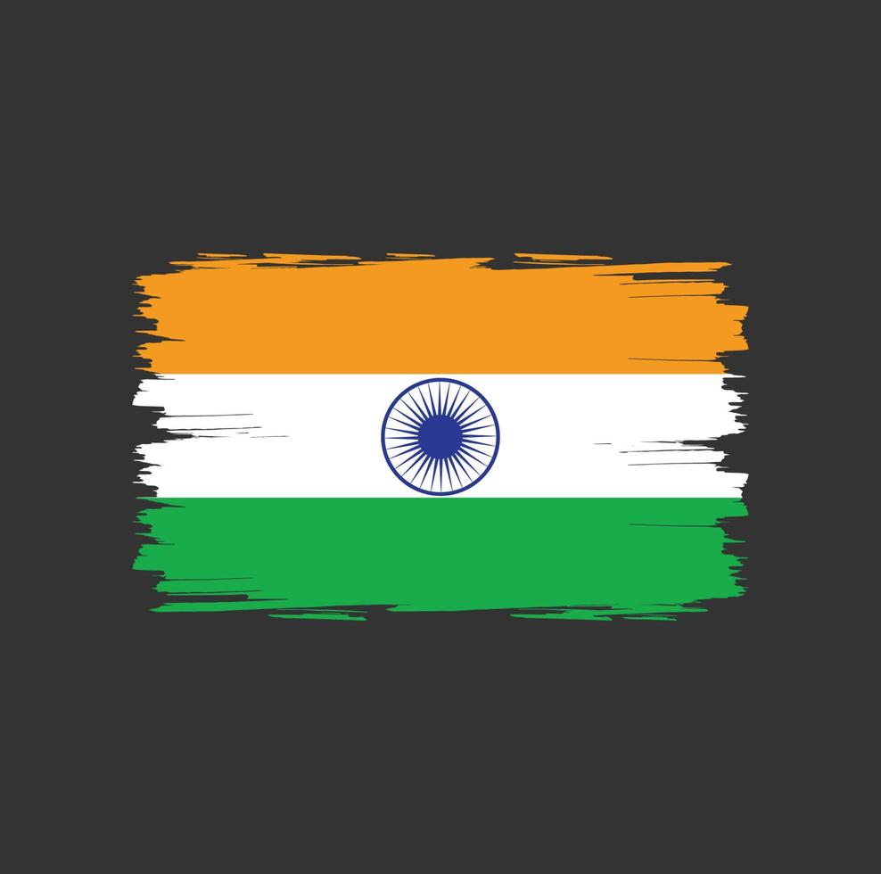 drapeau de l'inde avec un style de pinceau aquarelle vecteur