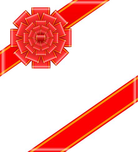 arc rouge avec illustration vectorielle de rubans vecteur