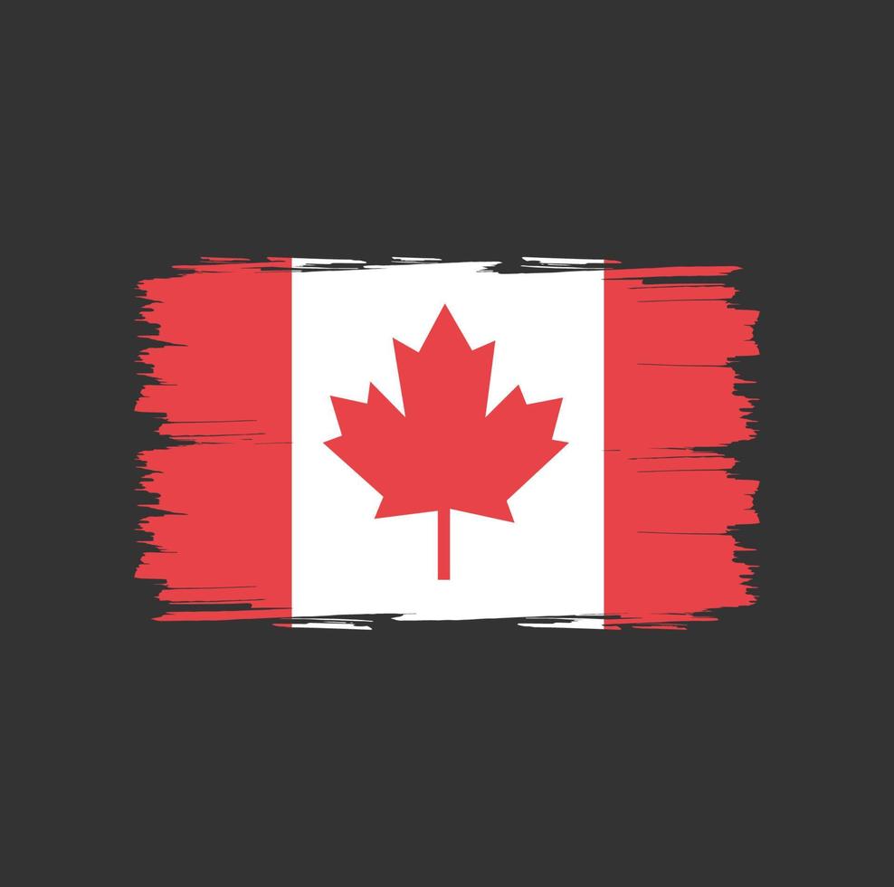 drapeau du canada avec style pinceau aquarelle vecteur